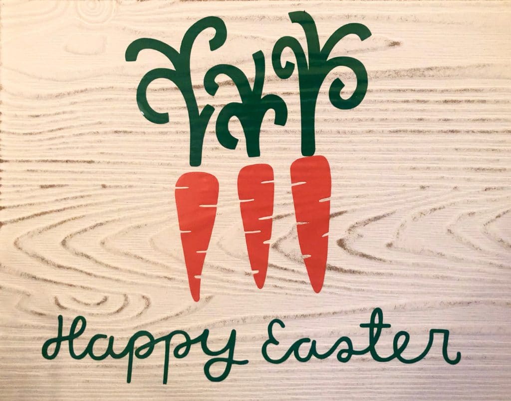 Happy Easter Carrot Sign
