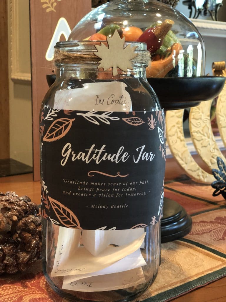 Completed gratitude jar